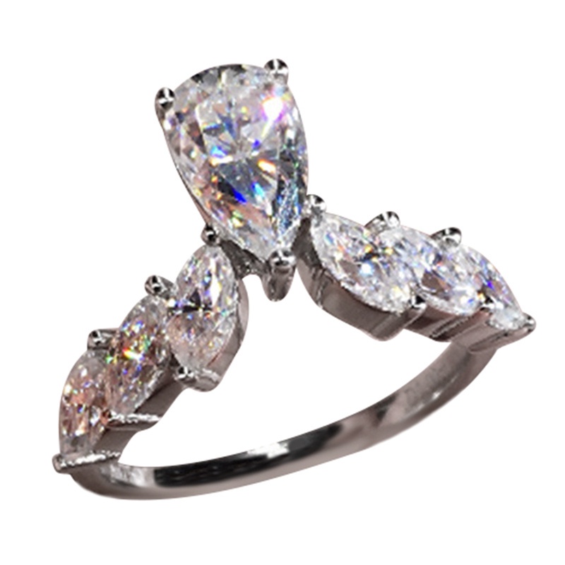 Female Finger Rings For Dance Party Dazzling White Cubic Zirconia Elegant Women Accessories Fashion Jewelry Bulk