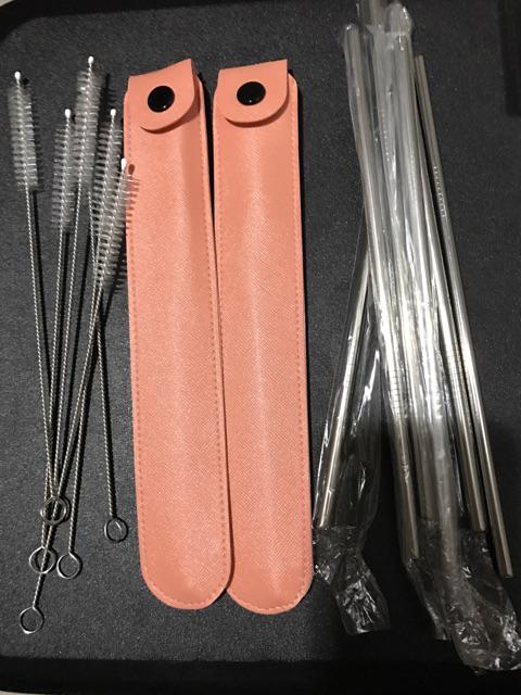 Set Paket Sedotan Stainless Pouch
