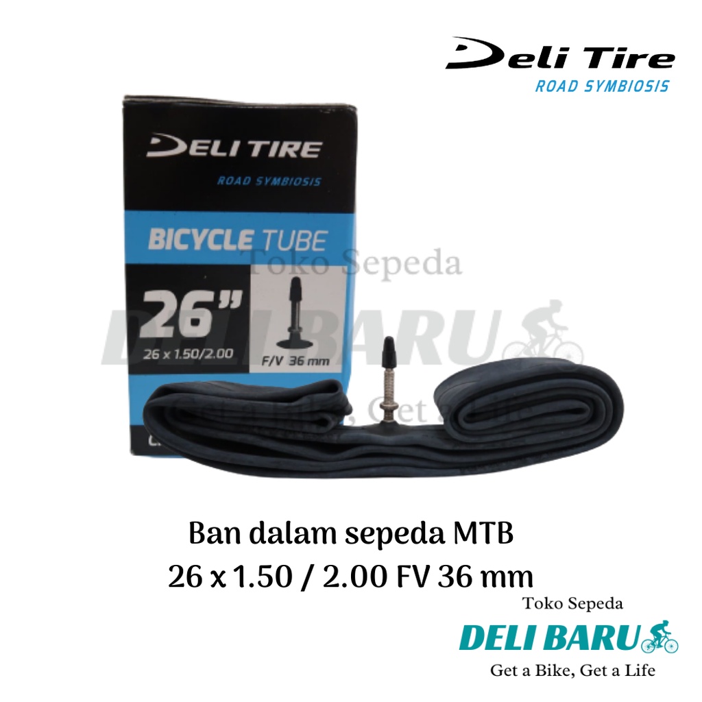 Deli tire Ban dalam 26 x 1.50 / 2.00 pentil presta FV 36 mm sepeda MTB