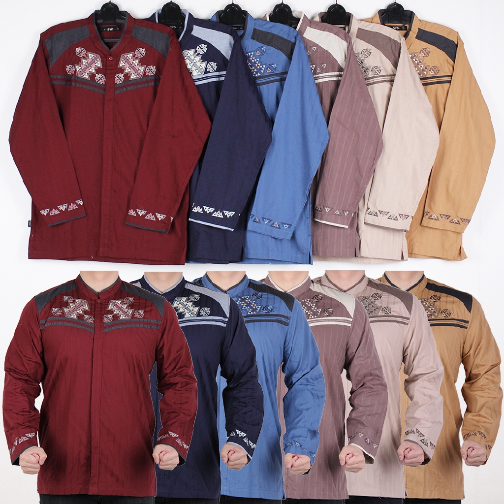 Baju Koko Muslim Pria Lengan Panjang Warna G | Shopee Indonesia