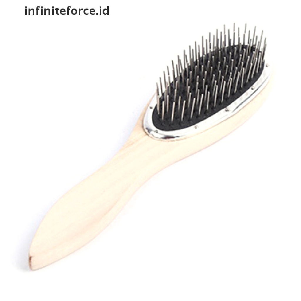 (Infiniteforce.Id) Sisir Kayu Gigi Steel Anti Statis Untuk Wig / Rambut Palsu