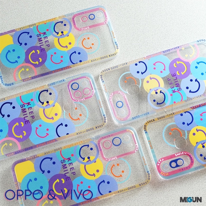 New! SMILE FACE Case For OPPO REALME VIVO A12 A5S A11K A7 A53 A54 A15 A16 A1K C2 C12 C15 C20 C11 Y15 Y17 Y12 Y20 Y12i A74 A95 Y30 Y50 Y91 Y93 Y95 Y91C Y30 Y50