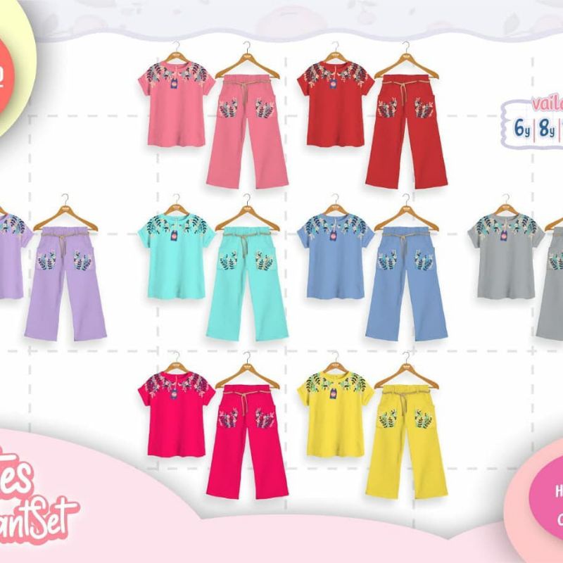 READY setelan kulot piccolino/set baju anak cewek/piccolino