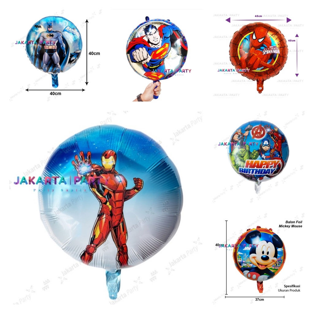 Balon Foil Bulat Karakter Cowok / Balon Bulat Karakter / Balon Foil Bulat