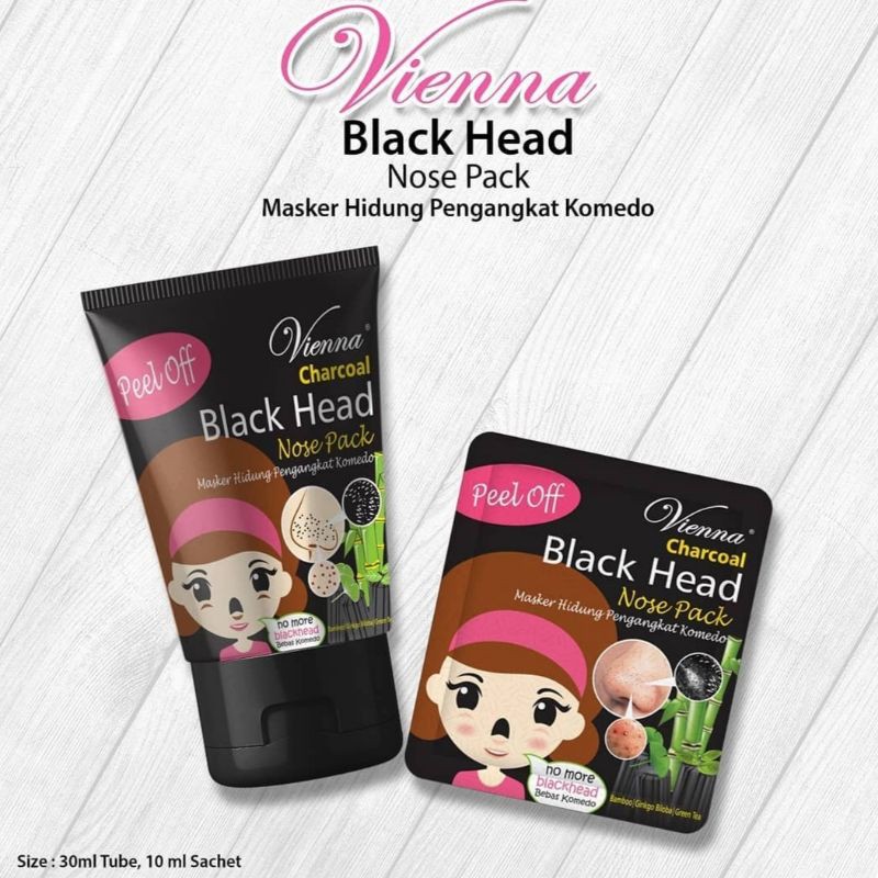 MASKER KOMEDO VIENNA CHARCOAL BLACK HEAD NOSE PACK PEEL OFF - MASKER HIDUNG KOMEDO