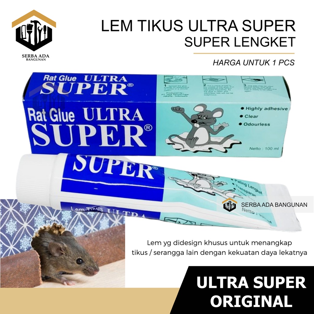 LEM TIKUS ULTRA ORIGINAL 100% (PALSU UANG KEMBALI) PEREKAT RACUN SERANGGA NEMPEL KUAT ASLI