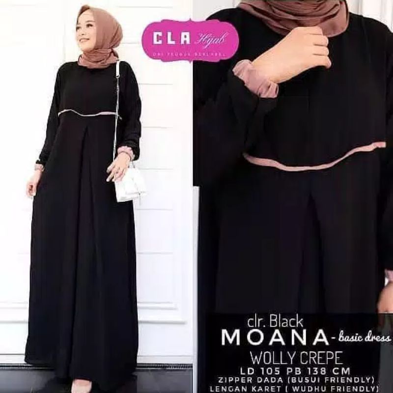 Gamis Remaja kekinian simple tapi elegant Terbaru 2021 gamis ibu santai hitam Maxy Moana Jumbo  baru