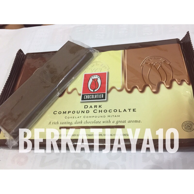 

Tulip Dark Chocolate Compound DCC coklat batang repack 200gr