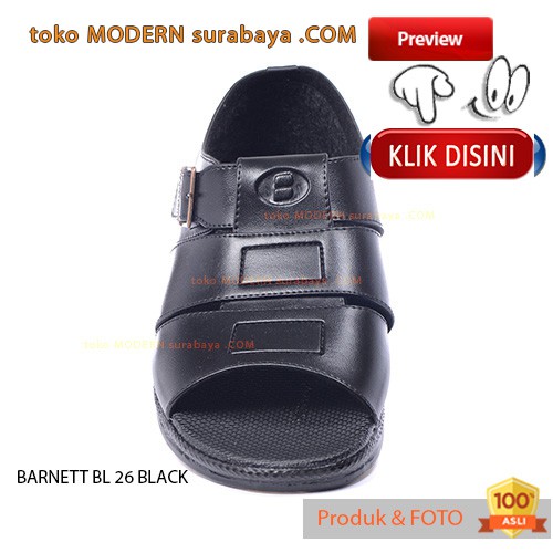 BARNETT BL 26 BLACK sepatu sandal casual sopan pria flip flop