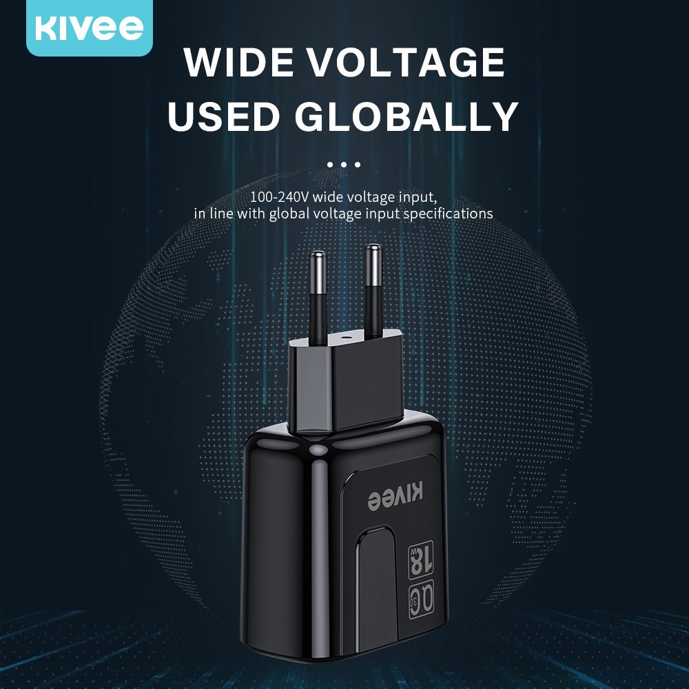 KIVEE charger oppo fast charging Quick 3.0 original Wall Charger 18w samsung xiaomi Garansi 1 tahun-7