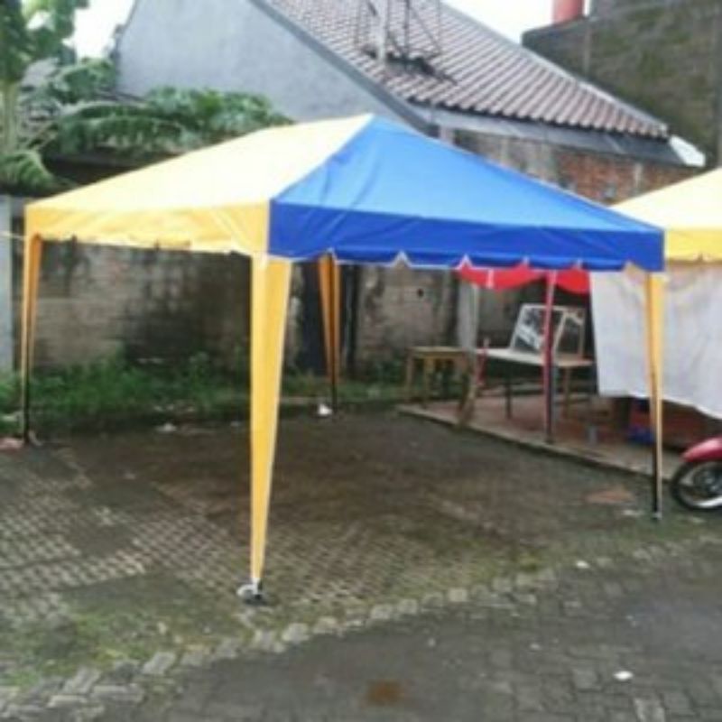 Atap terpal tenda cafe piramid kerucut ukuran 2x3
