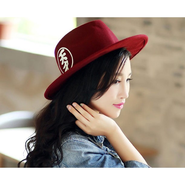 Topi Coboy Wanita Murah Hip Hop Jazz bundar oval bulat Murah - 48.05