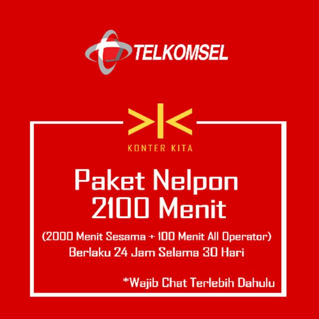 [WAJIB CHAT] TERMURAH Paket Nelpon Telkomsel 2100 Menit 1 Bulan