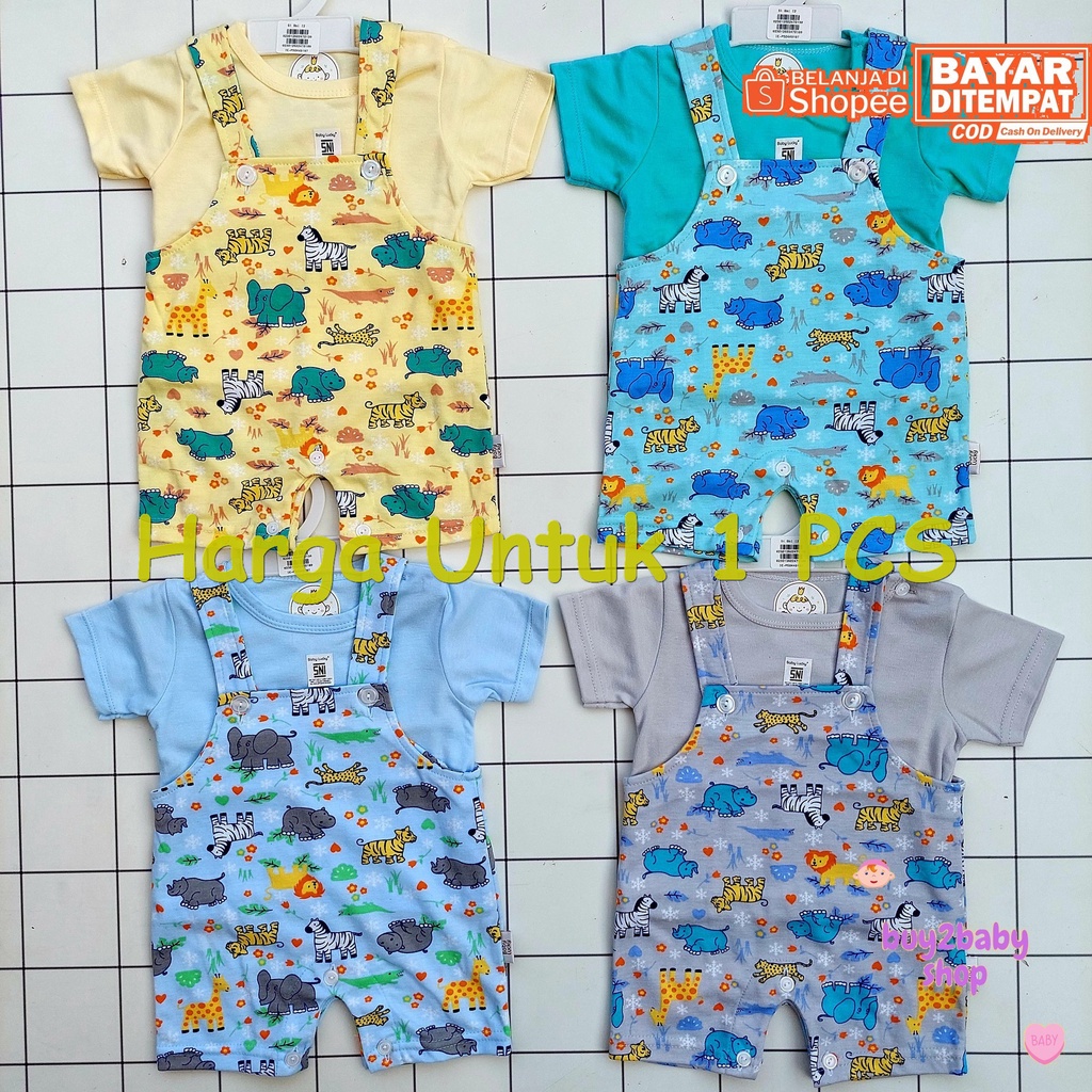 Baju bayi premium jumper pendek overall Baby Lucky 0-3 Bulan