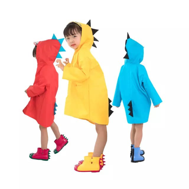 Jas Hujan Anak -Mantel anak-Kids Raincoat Dino - 1-7thn