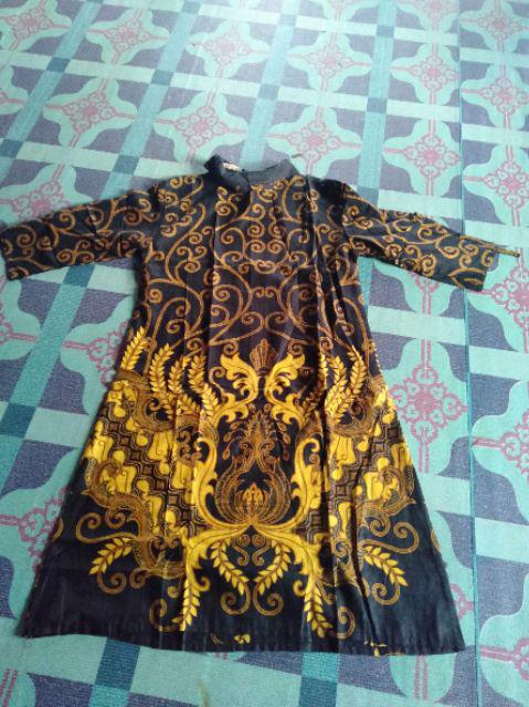 Tunik Lengan Serut Etnica Ulir / Tunik Batik Cantik Murah Kantor