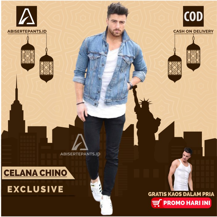 Sz S-XL Celana Pria ROEK MEAN BOY Normal Size ARM Man Sobek Biker Wisker Distro Softjeans JZ65 A1