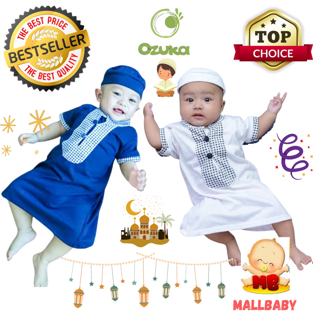 Ozuka GROSIR Baju Koko Anak Bayi Muslim Bayi Laki Laki SNI per 6 pcs