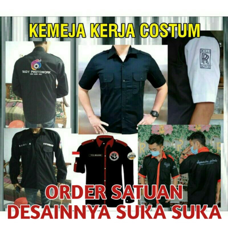 kemeja kerja bordir pdh pdl atasan seragam satuan