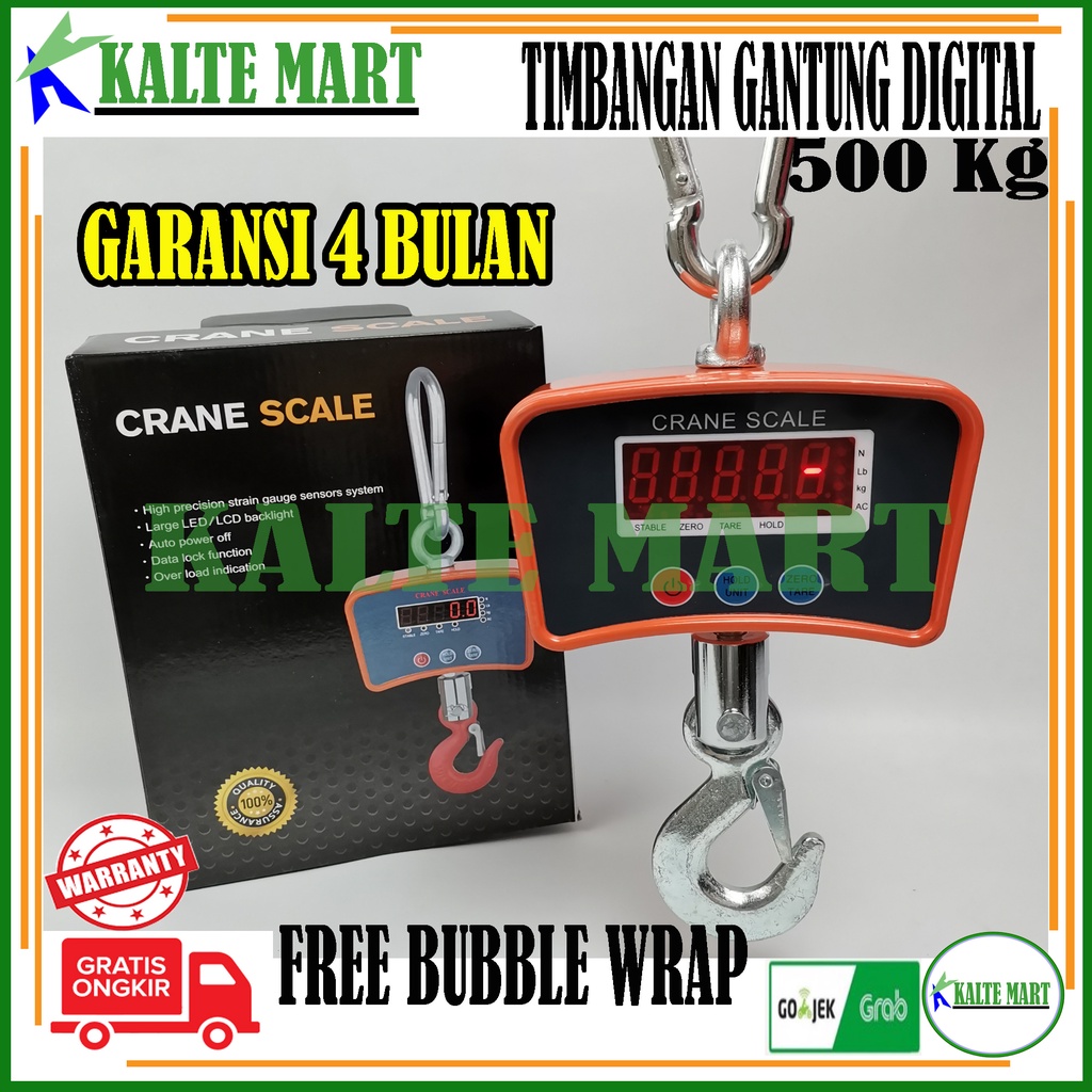 Timbangan Gantung Digital Timbangan Barang Digital 500kg 0,2kg