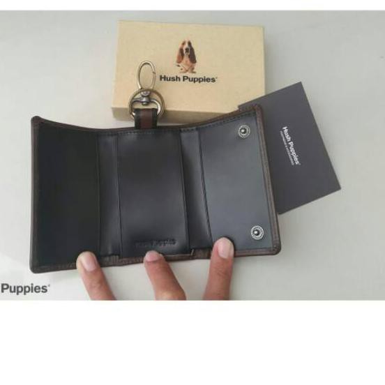 Dompet Stnk Kulit Asli Dompet Gantungan Kunci Mobil/Motor Dompet Stnk Hush Puppies 100% Kulit Asli