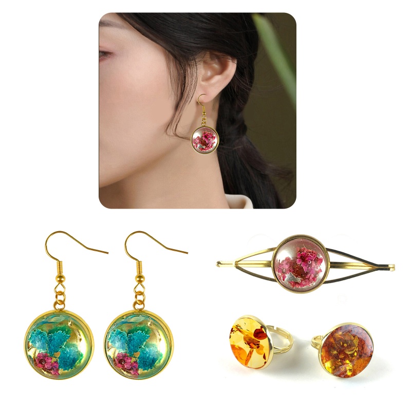 Siy 5Styles Ear Studs Earrings UV Kristal Epoxy Cetakan Kalung Liontin Cetakan Silikon