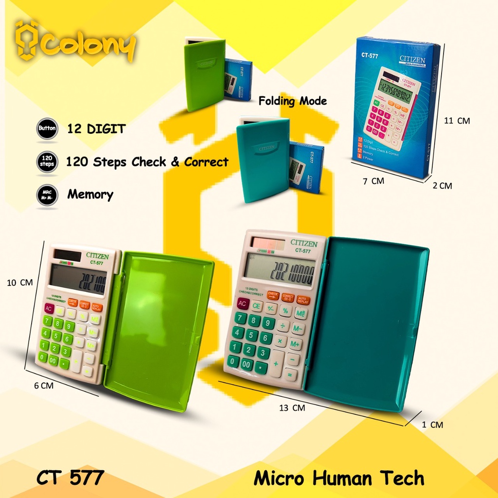 

PROMO Kalkulator CT-577 Hijau Kalkulator Mini Saku KecilDigital Dagang Sekolah Kantor Calculator Calkulator Jumbo Kakulator 12 Digit Alat Tulis Murah Bagus Awet Asli Ori Original
