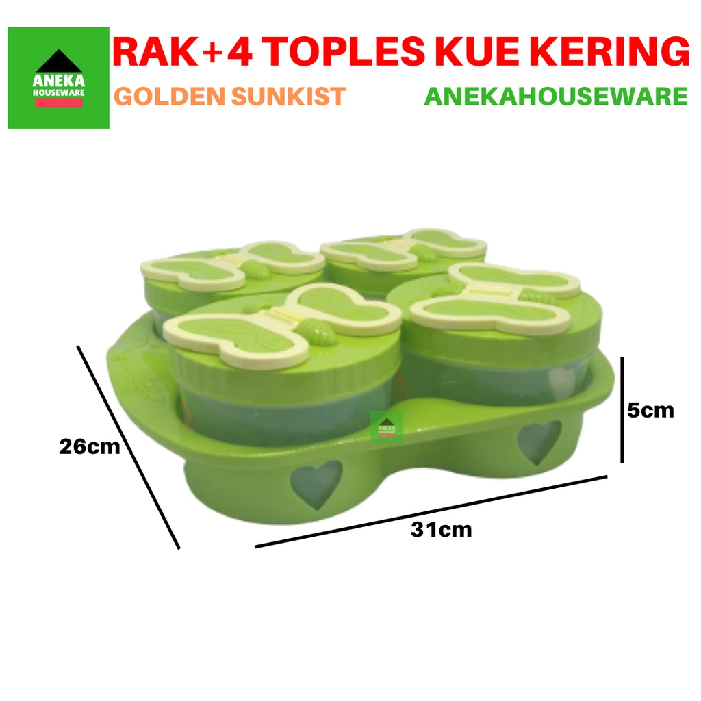 Rak + Toples Plastik Kupu Kupu Golden Sunkist