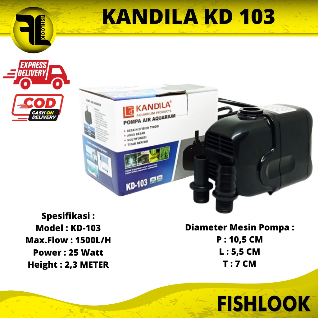 Mesin Pompa Air Hidroponik KANDILA KD-103 Tahan Lama AQUARIUM