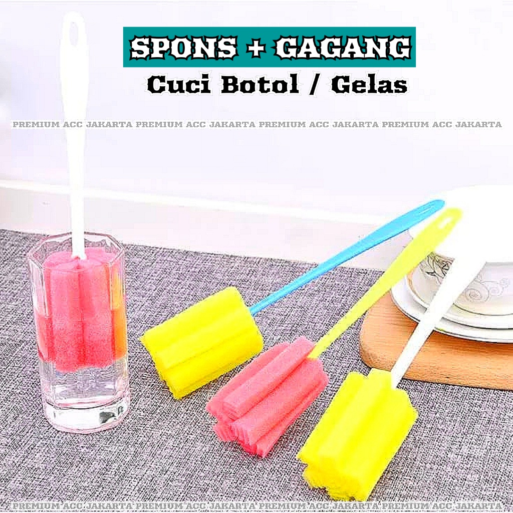 Spons Pembersih Botol Gagang Panjang Alat Pembersih Gelas Tongkat Spon Sponge Pencuci Pembersih Botol333