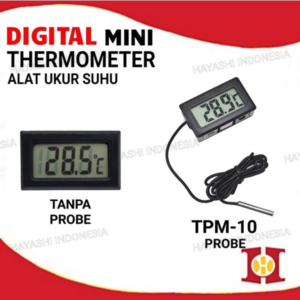 Mini Digital Thermometer Termometer Alat Ukur Kelembaban Suhu Probe