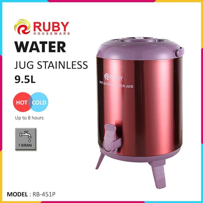 RUBY RB-451P Water Jug Color 9.5Lt Stainless [Panas &amp; Dingin] - Purple