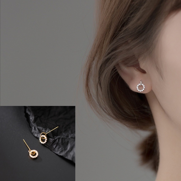 Korean Circle Earrings Female Niche Design Sense Summer Geometric Earrings Gold Simple Earrings