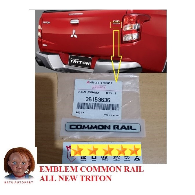 Emblem Logo Common Rail Mitsubishi Triton All New Triton