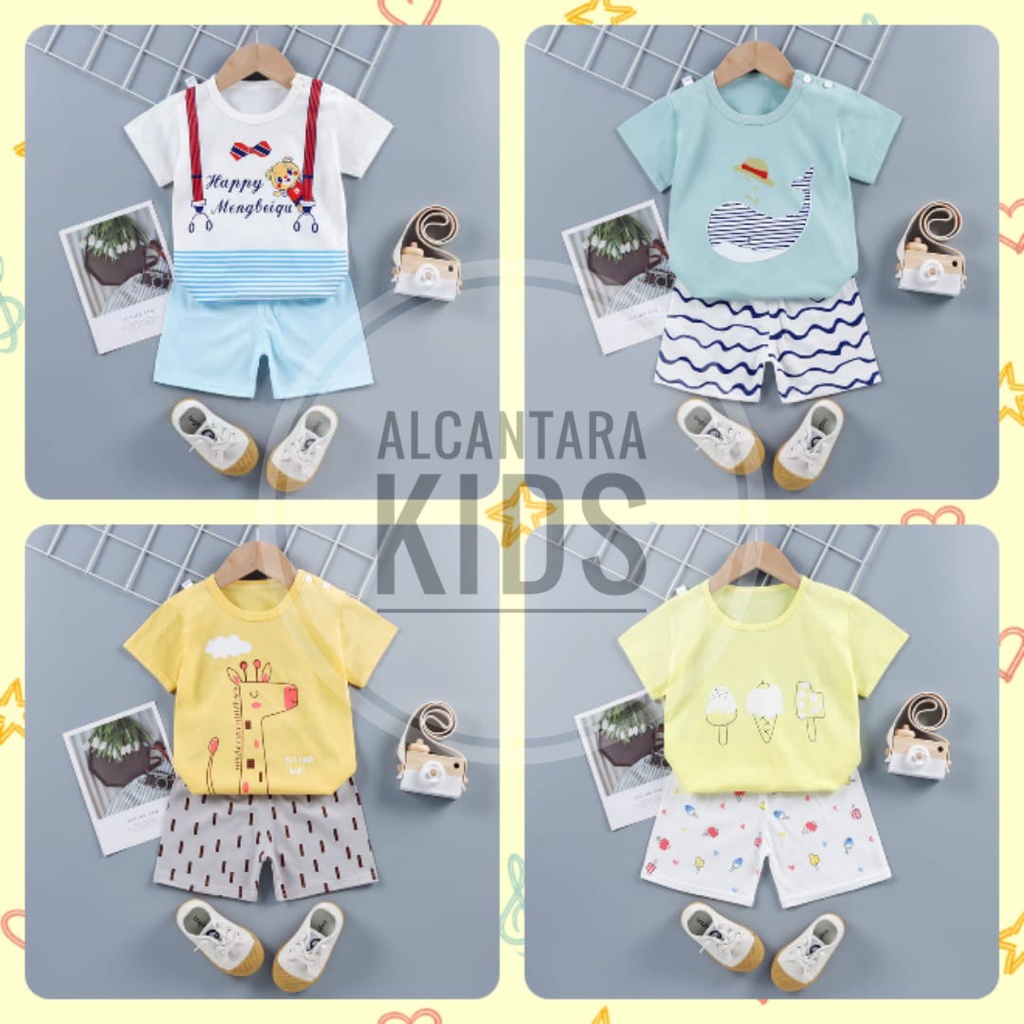 Pakaian Bayi Playset Baju Bayi Setelan Import LENGAN PENDEK Termurah