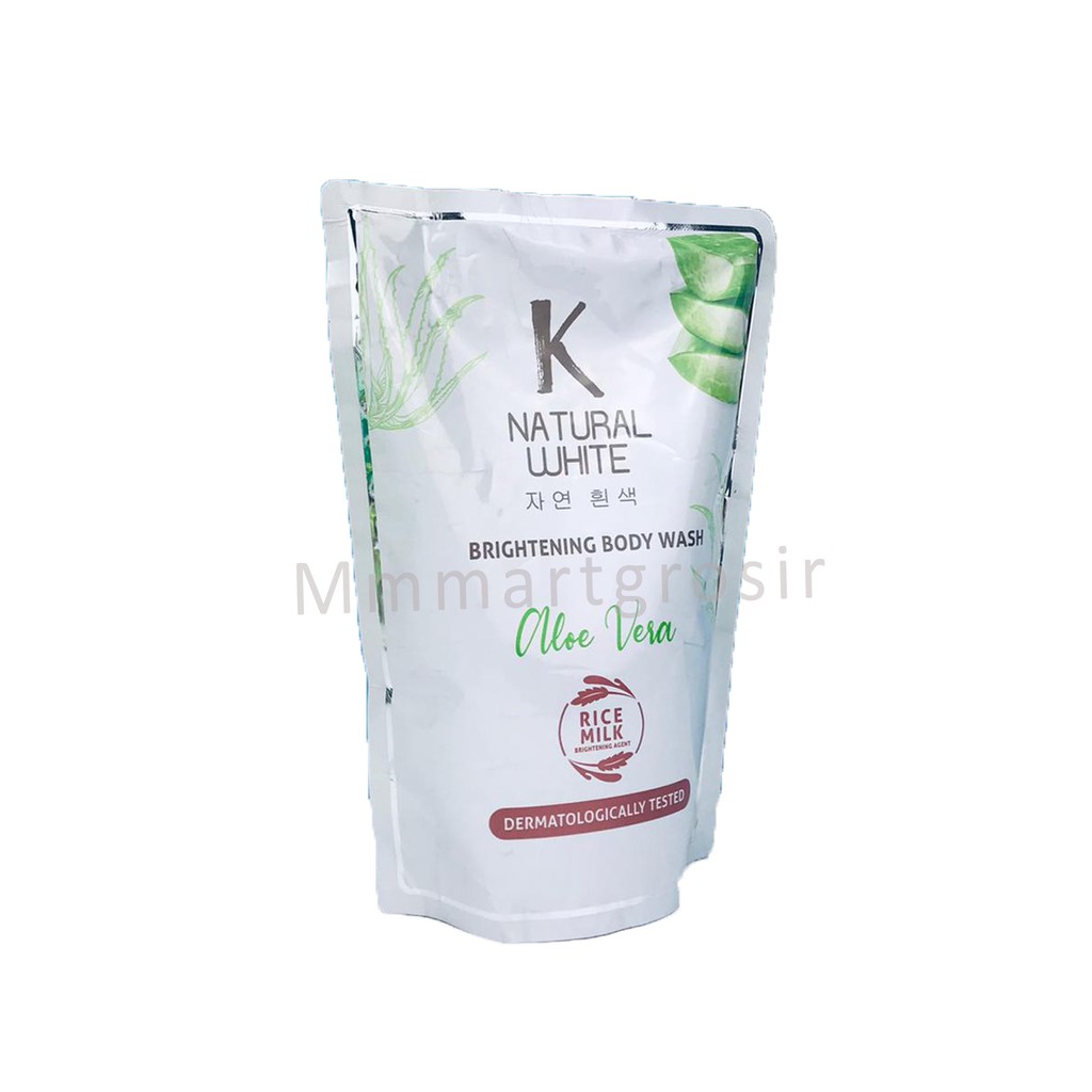 K Natural White/Brightening Body wash/Sabun cair/Aloe Vera/ Rice Milk / 450ml