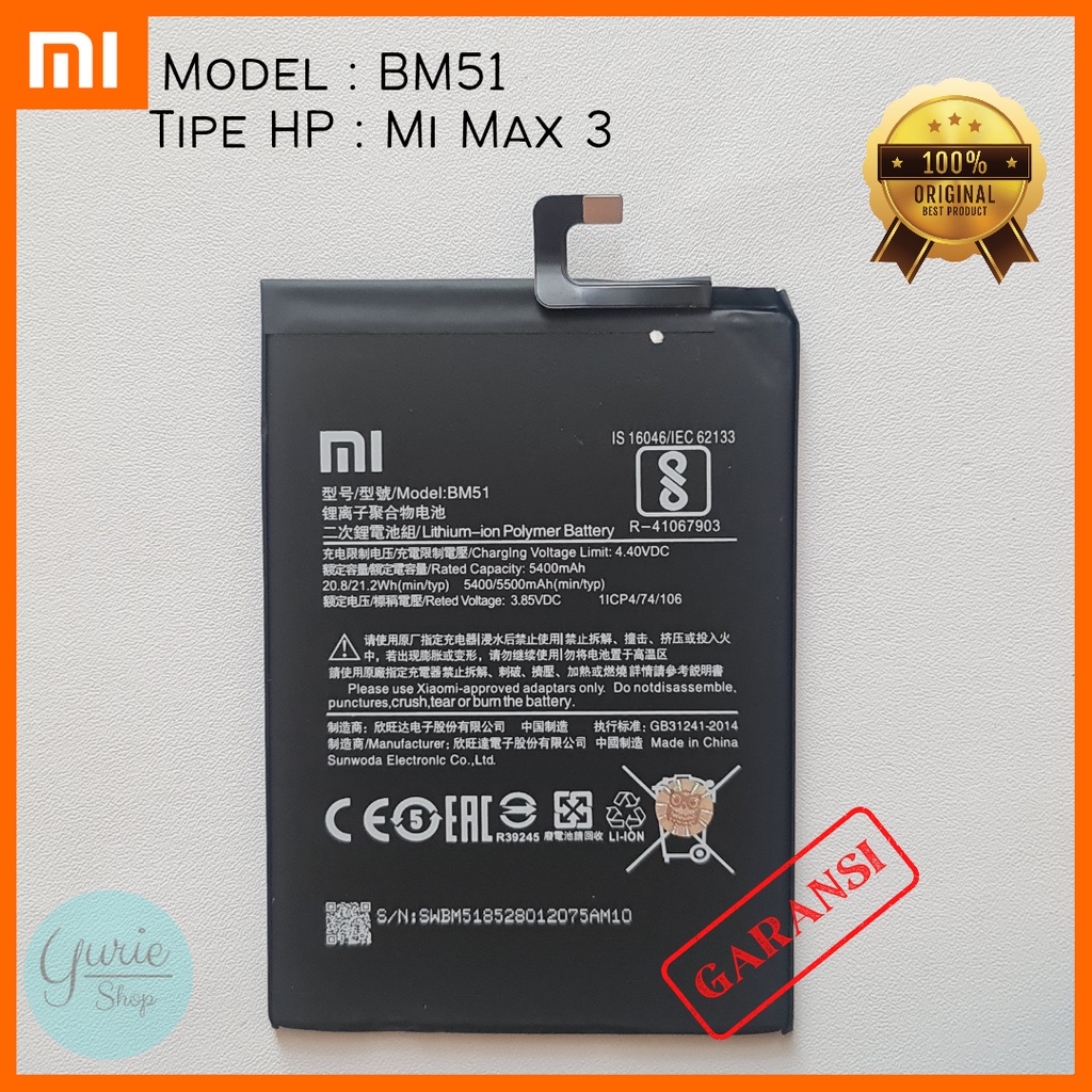 BATERAI BATTERY BATRE XIAOMI MI MAX 3 BM51 ORIGINAL