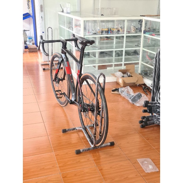 Stand Sepeda L Khusus Standar Standart Road Bike Balap Roadbike Tripot Paddock Segitiga Kick Stand Material Bahan Steel Besi Tebal