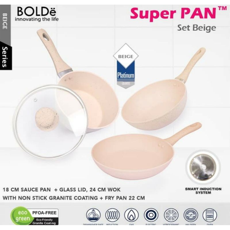BOLDe Super Pan Set Beige - Panci Set - Original Bolde