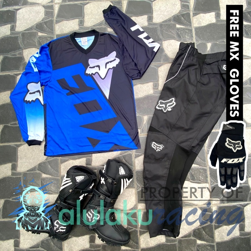 Jersey, Celana, Sarung Tangan &amp; Sepatu SV Fullset MX Trail Motocross - Paket Bundling FOCTSV060101-F41