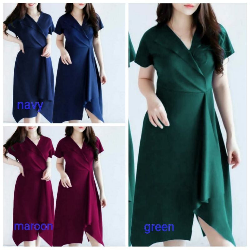 Casual dress ratu Dress Pesta / Midi Dress / Dress Wanita / Dress simple / Dress Kondangan / Dress Kekinian mc