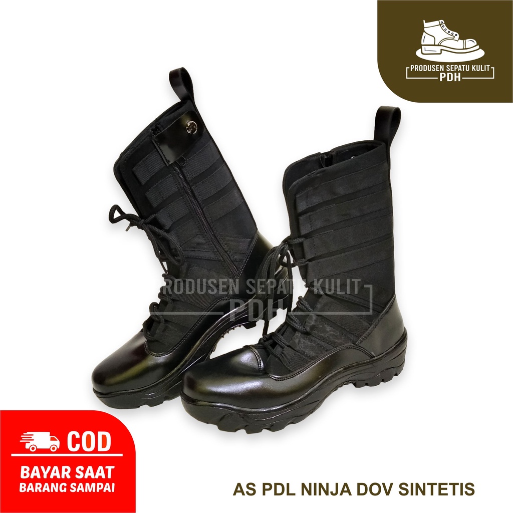 SEPATU PDL NINJA JATAH KANVAS KULIT DOFF SINTETIS SEPATU SATPAM POL PP SATPOL TNI POLRI SECURITY BOA WEBA