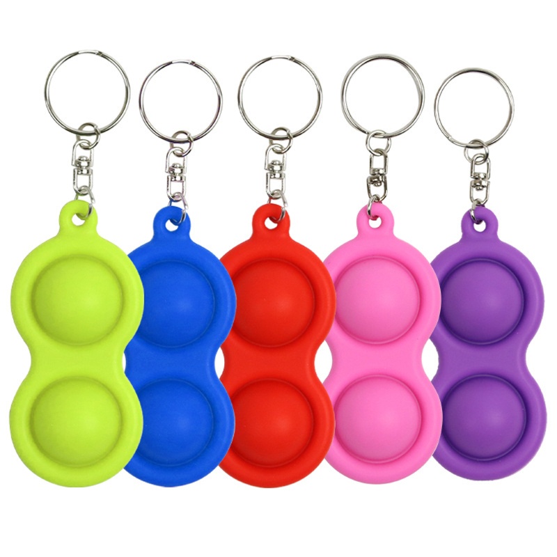 SIY  Simple Dimple Toy Stress Relief Hand Fidget Toys Keychain For Kids Adults Anxiety Autism Pressure Reliever Keychains