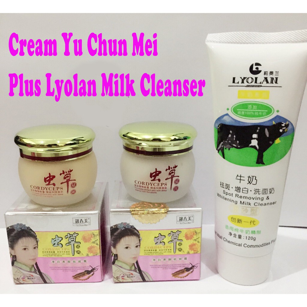 Paket Cream Herbal Import Cordiceps Cleanser Milk Lyolan Shopee Indonesia