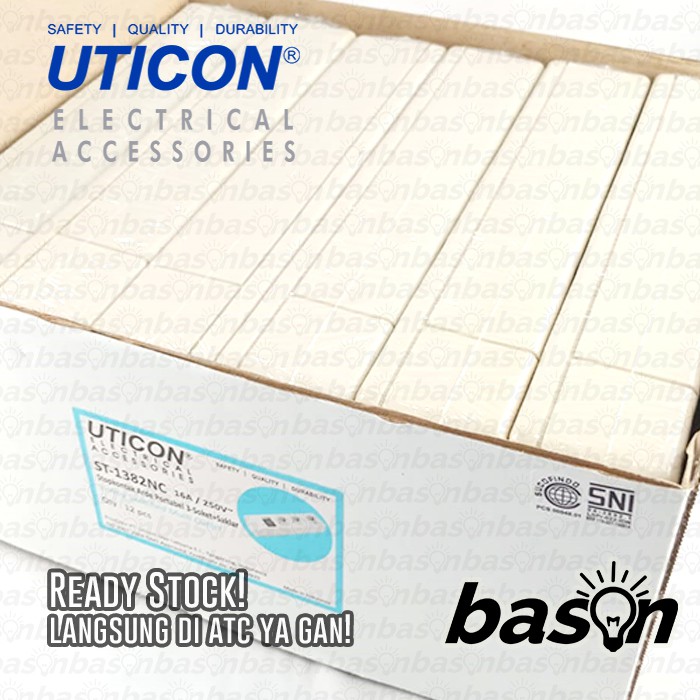 UTICON ST1382NC Multi Outlet - Stop Kontak 3 Lubang - TANPA KABEL