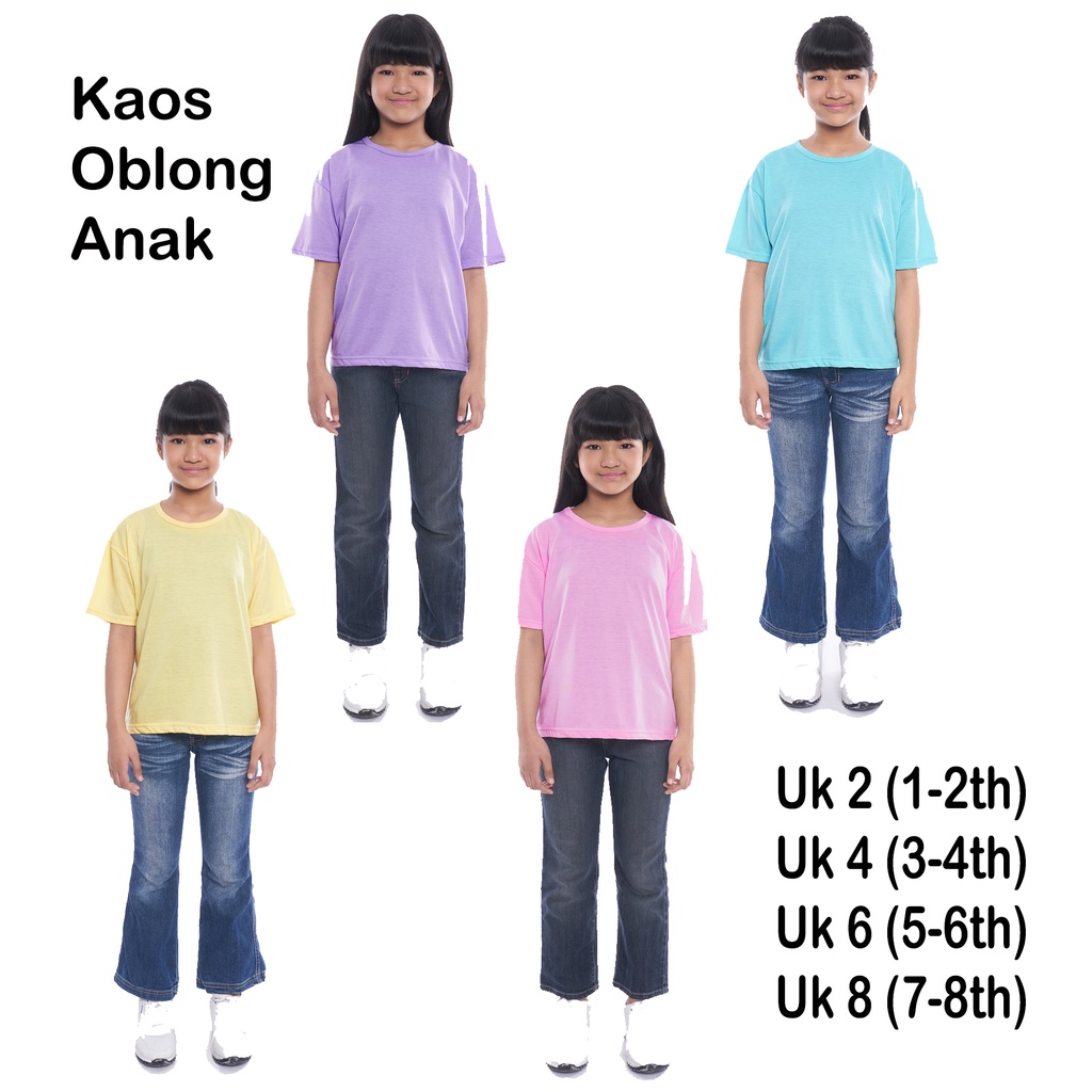 Kaos Anak Lengan Pendek Warna Muda