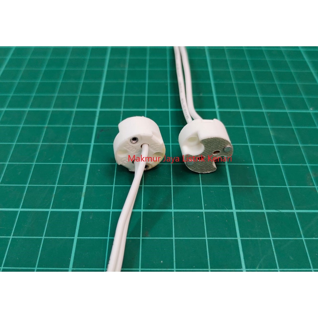 Fitting Soket Kabel 2Pin Bulat GU5.3 Lampu LED / Halogen MR16