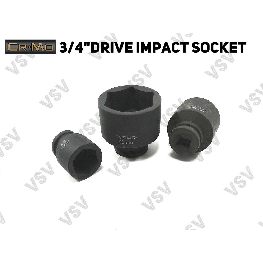 Gestar 3/4&quot;Dr Impact Socket 1.1/4&quot; Kunci Shock impact Sock Sok