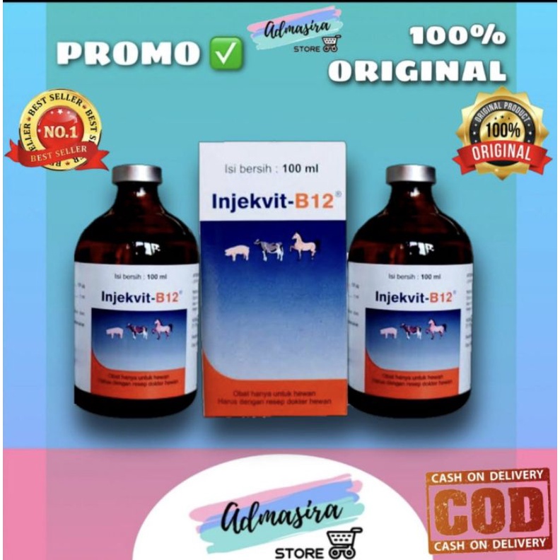 INJEKVIT B12 100 ml MEDION obat B12 untuk anemia dan nafsu makan sapi kambing babi hewan
