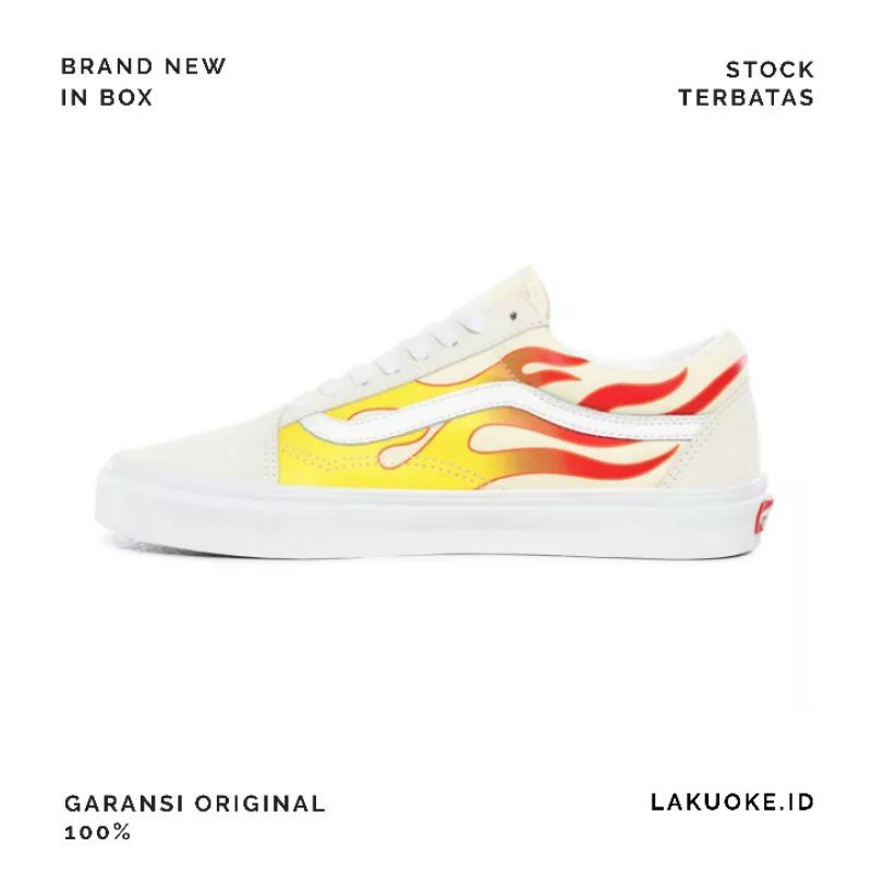 vans old skool flame white